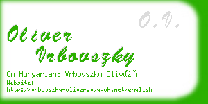 oliver vrbovszky business card